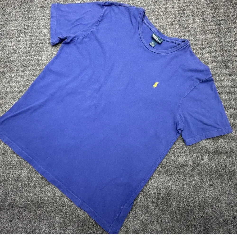 Polo Ralph Lauren T Shirt Mens L Blue Cotton Pony Logo Tee